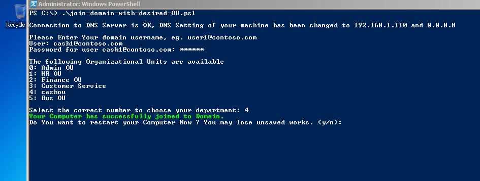 Domain Join Powershell Script