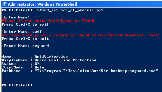 Find a running process's service by Powershell and WMI