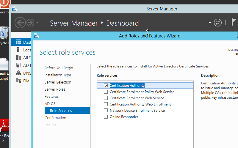 Install Active Directory Certificate Role