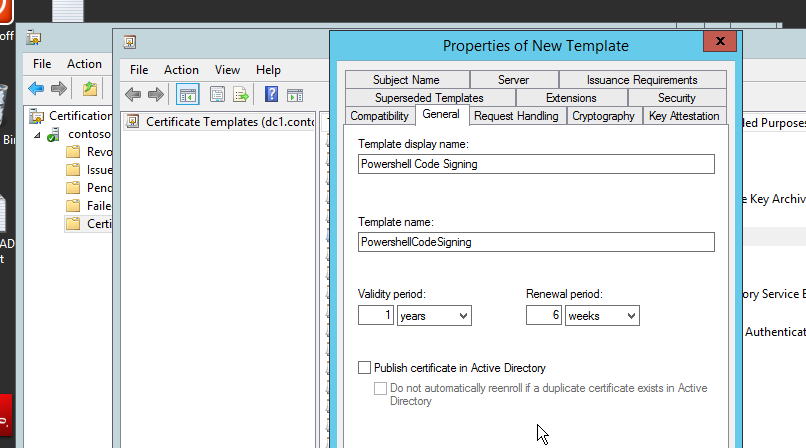 Set Name and Validity Period of Certificate