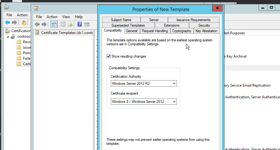 Certiificate Compatibility Setting