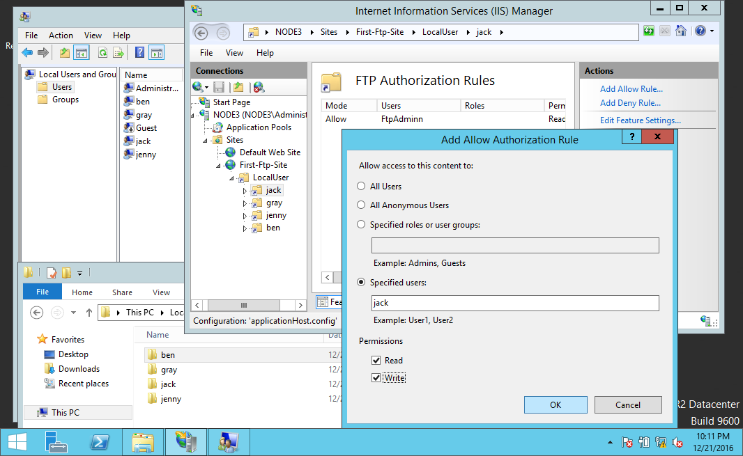 Add FTP read/write permission