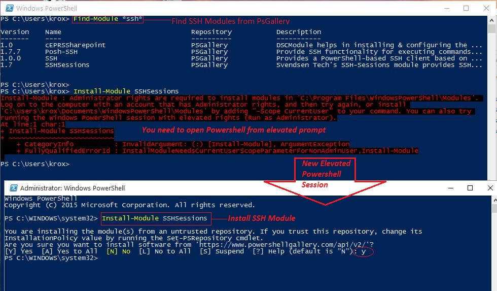 Install SSHSession Powershell Module
