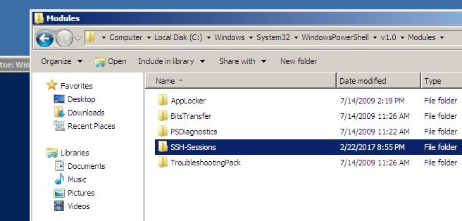 Copy SSHSessions Module to default Module Directory